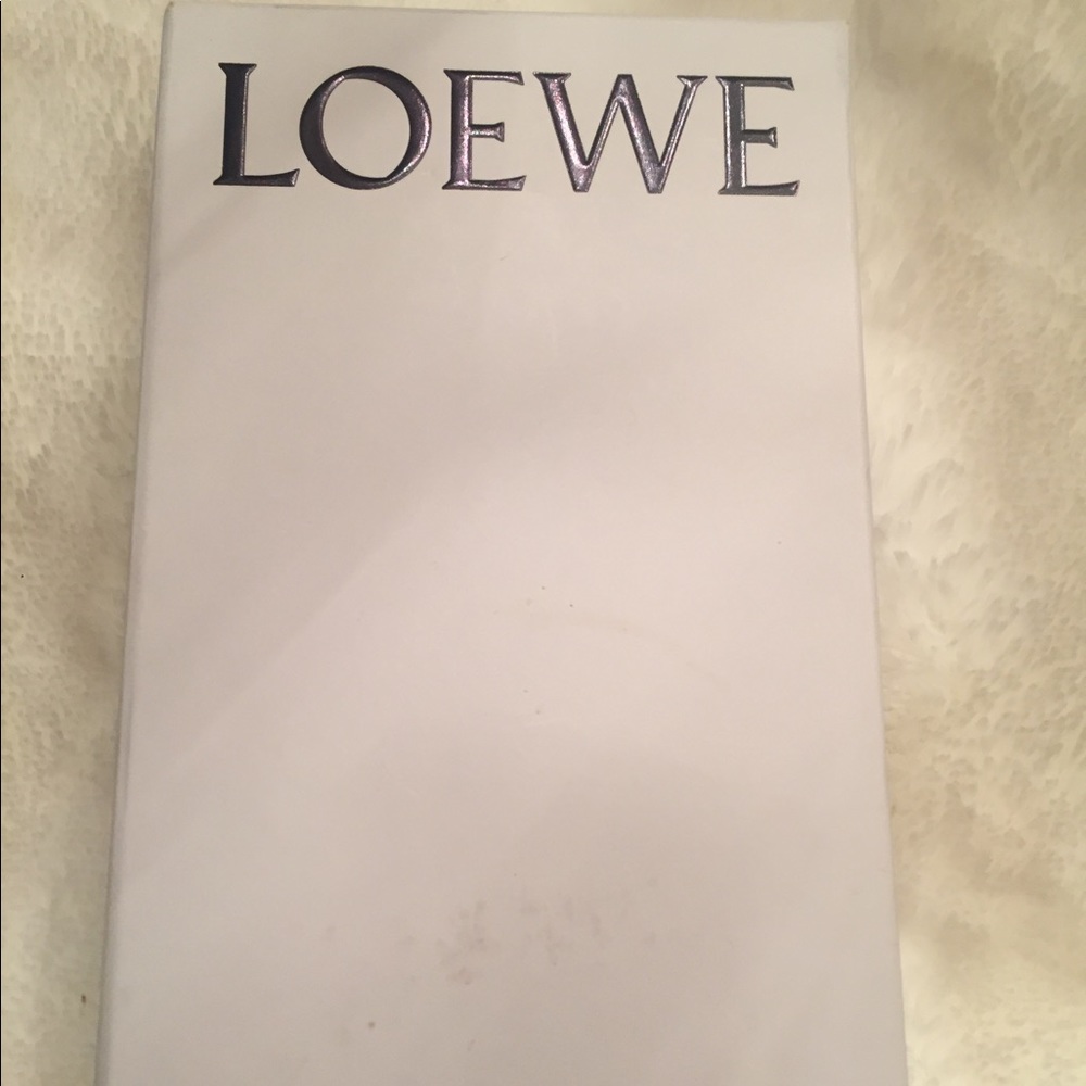 Rare Loewe Black Leather Gloves Blue Suede 7.5 - Picture 3 of 9